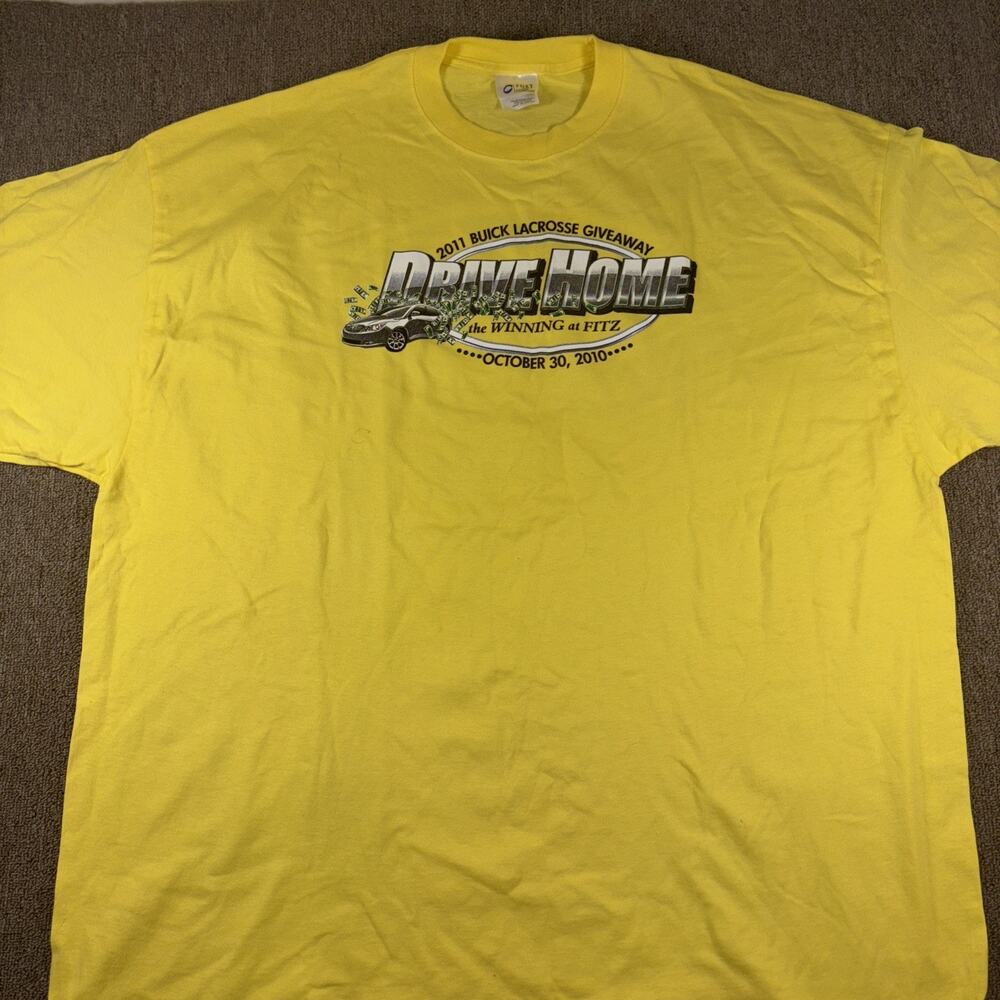 Fitz Casino 2010 Car giveaway T-shirt Yellow 3XL NWOT Slots Gambling